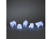 Konstsmide Acrylic Polar Bear 5 piece LED Set (16 / 14cm x 7 / 9cm)
